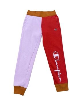 Women’s Champion Colorblock Sweatpants Red Orange Lavender Cotton 2010s